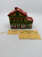 Front view with the original hangtag and Pleasantville 1893 pamphlet
