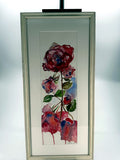 Roses watercolor, signed L. Delsay and dated '15 - framed front view