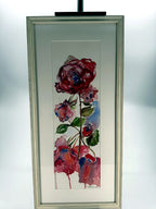 Roses watercolor, signed L. Delsay and dated '15 - framed front view
