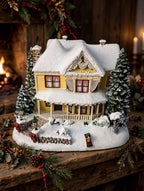 Victorian Homestead styled on a fireplace mantel at Christmas (display inspiration)