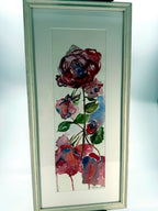 Roses watercolor - framed, angled view