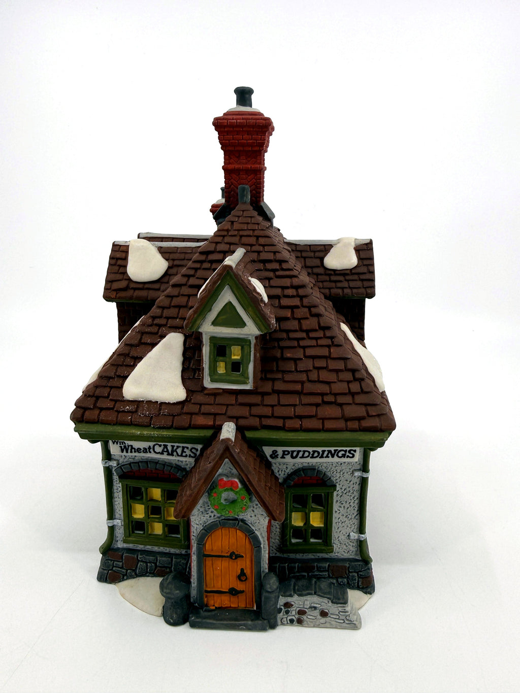 Wm. Wheat Cakes & Puddings #5808-7 — front view with hand-painted shop signs