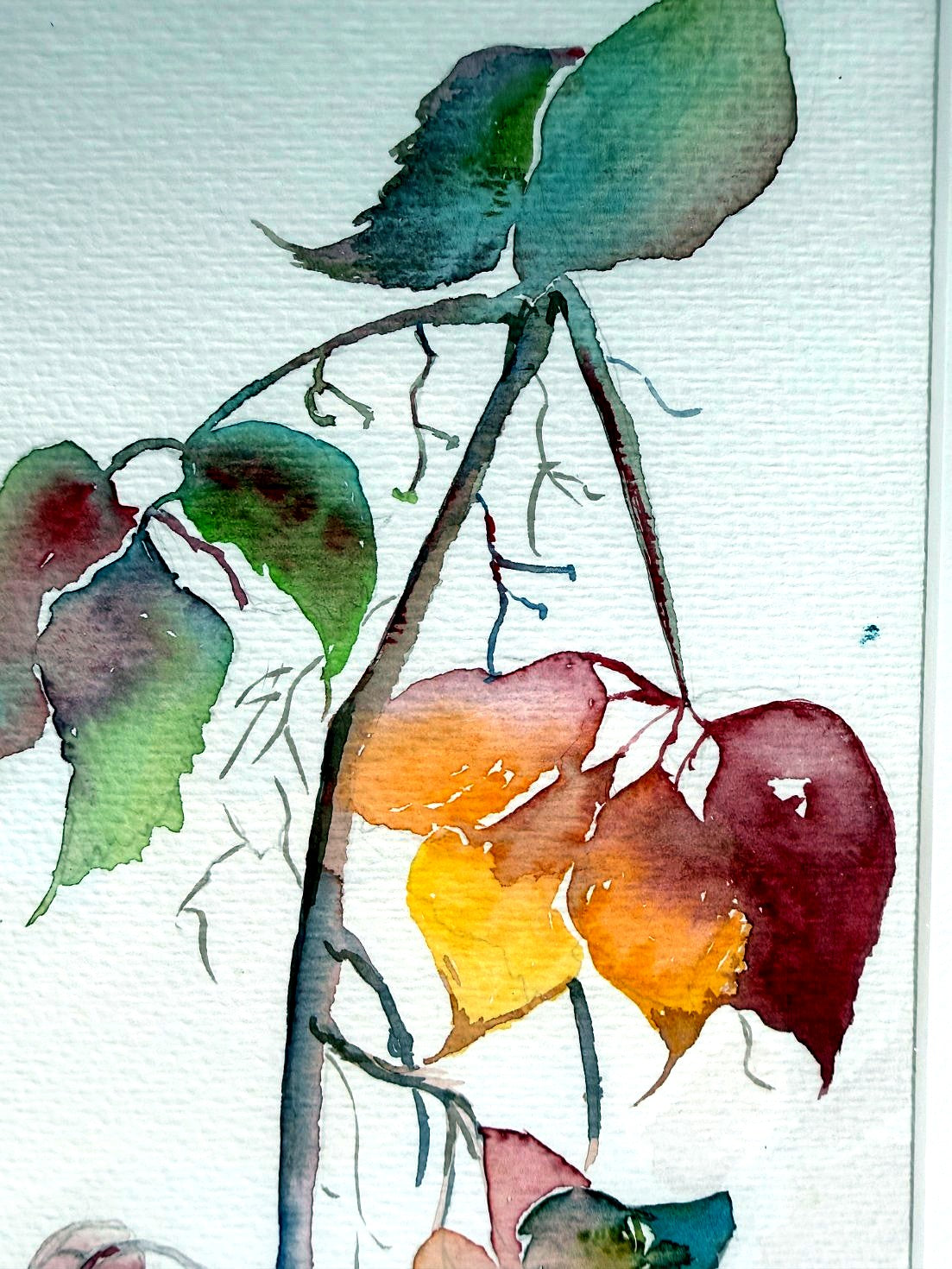 Autumn branch - upper leaves detail