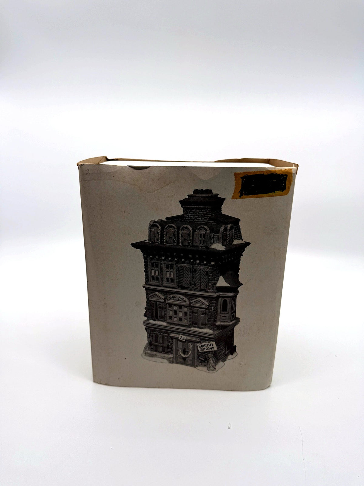 The Flat of Ebenezer Scrooge original retail box, side with storage wear (enhanced)