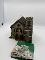 Whittlesbourne Church with its light cord in the packaging and Heritage Village booklet (enhanced)