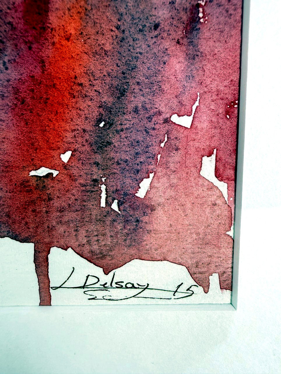 Roses - signature L. Delsay and date '15, close-up