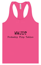 WWJD? Women's Racerback Tank