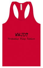 WWJD? Women's Racerback Tank