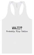 WWJD? Women's Racerback Tank