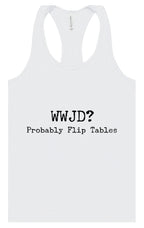 WWJD? Women's Racerback Tank