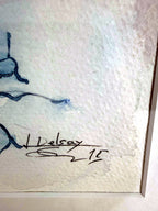 Autumn branch - signature L. Delsay and date '15, close-up