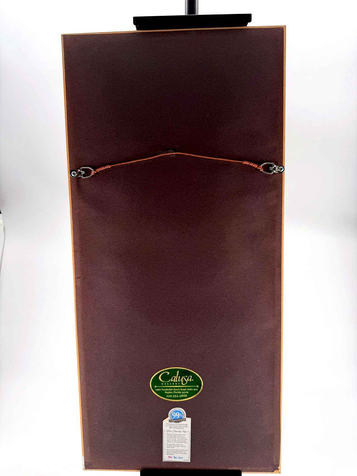 Autumn branch - reverse with Calusa Gallery label; minor backing wear at one corner