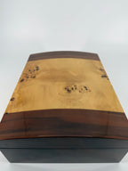 High-Gloss Wood Desktop Cigar Humidor – 11.5" – Distinctive Figured Finish