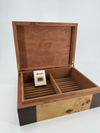 High-Gloss Wood Desktop Cigar Humidor – 11.5" – Distinctive Figured Finish