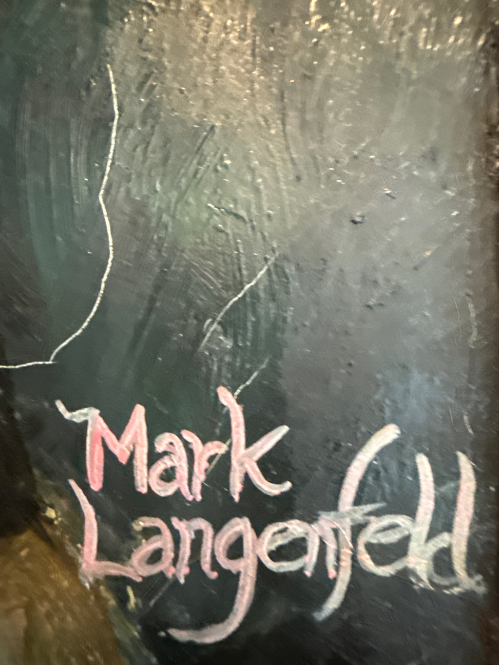 Mark Langenfeld Original Native American Portrait Painting – Signed & Framed – 2000