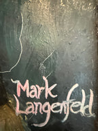 Mark Langenfeld Original Native American Portrait Painting – Signed & Framed – 2000
