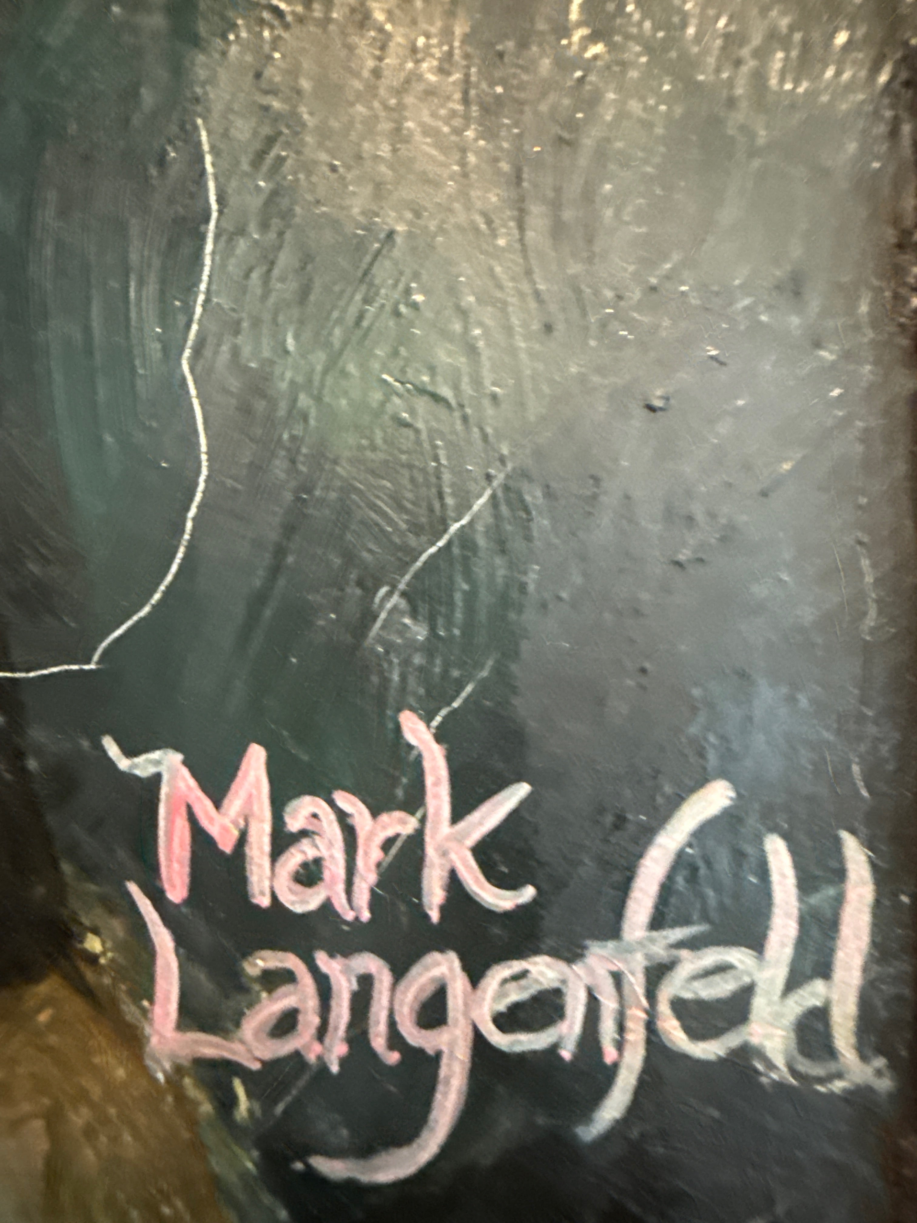 Mark Langenfeld Original Native American Portrait Painting – Signed & Framed – 2000