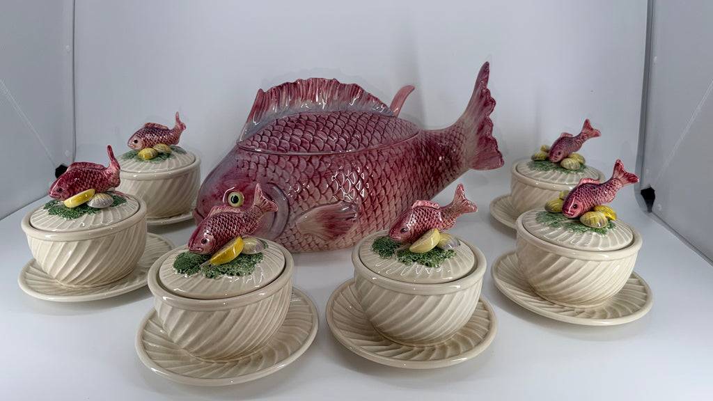 Fitz & Floyd Fishes 21-Piece Soup Tureen Set – Vintage Japan