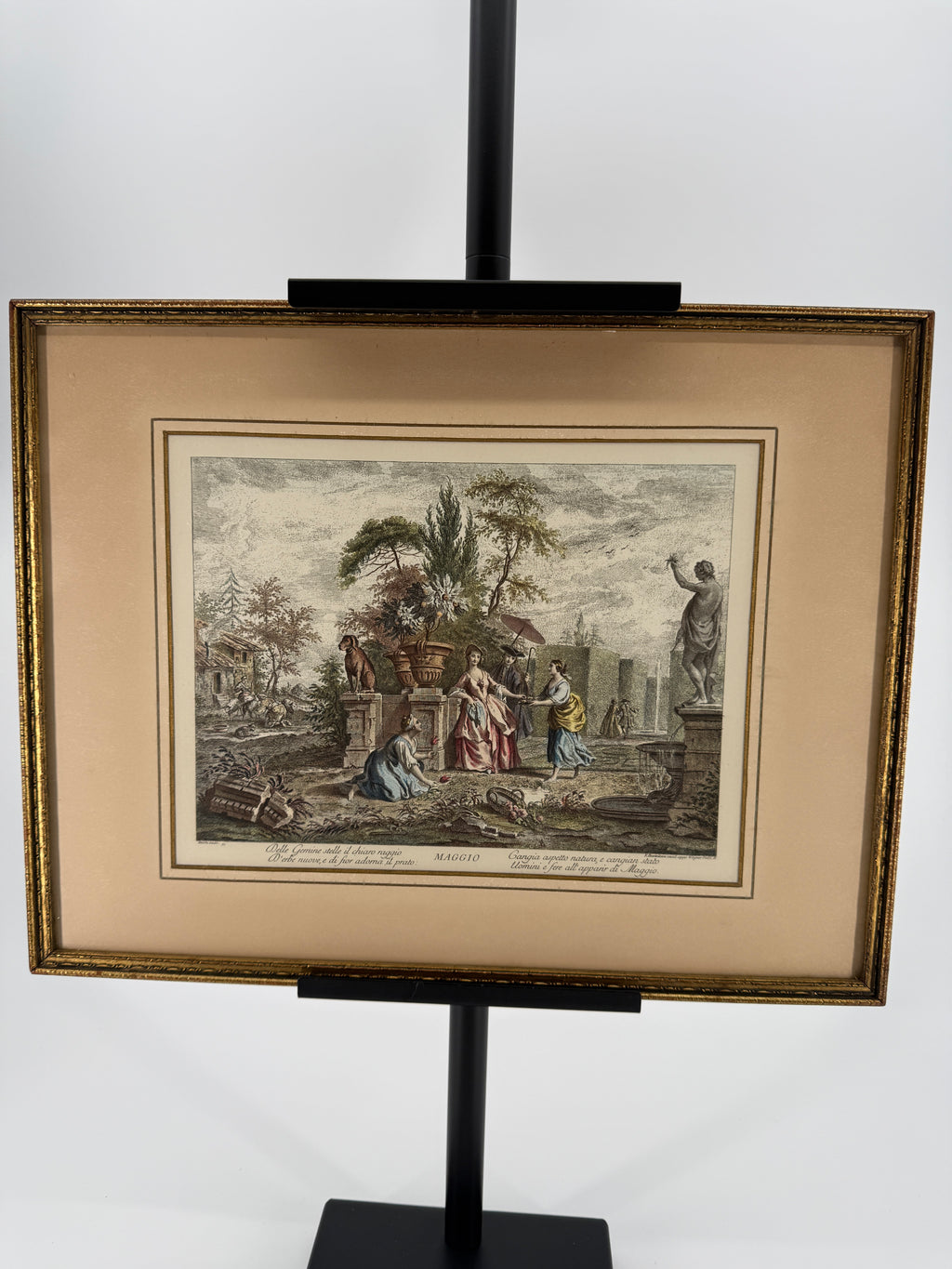 1950s “Maggio” Italian Garden Scene – Framed Art Print