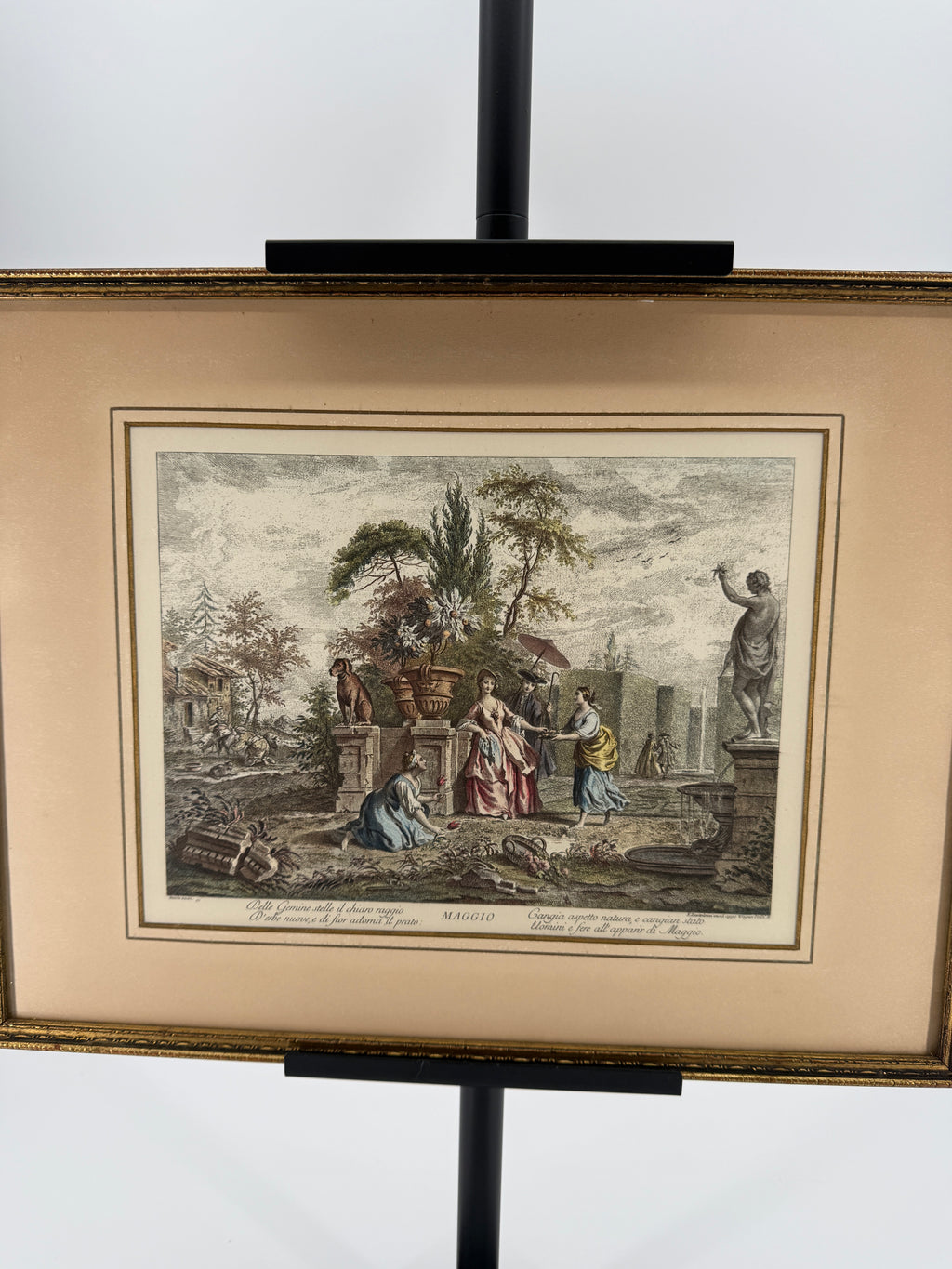 1950s “Maggio” Italian Garden Scene – Framed Art Print