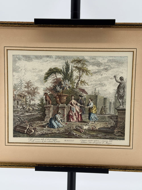 1950s “Maggio” Italian Garden Scene – Framed Art Print