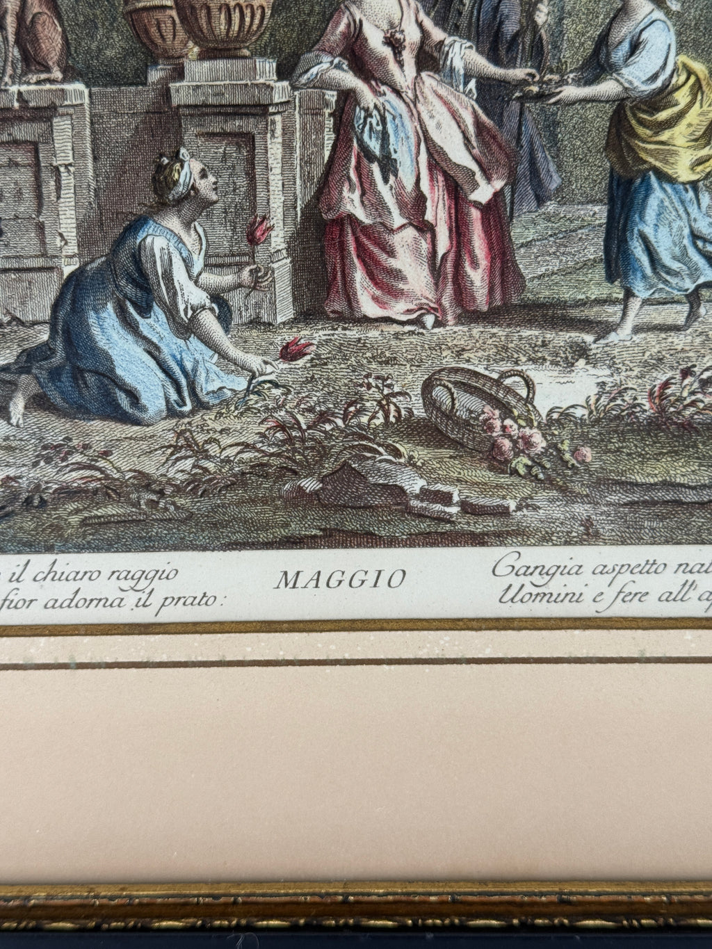 1950s “Maggio” Italian Garden Scene – Framed Art Print