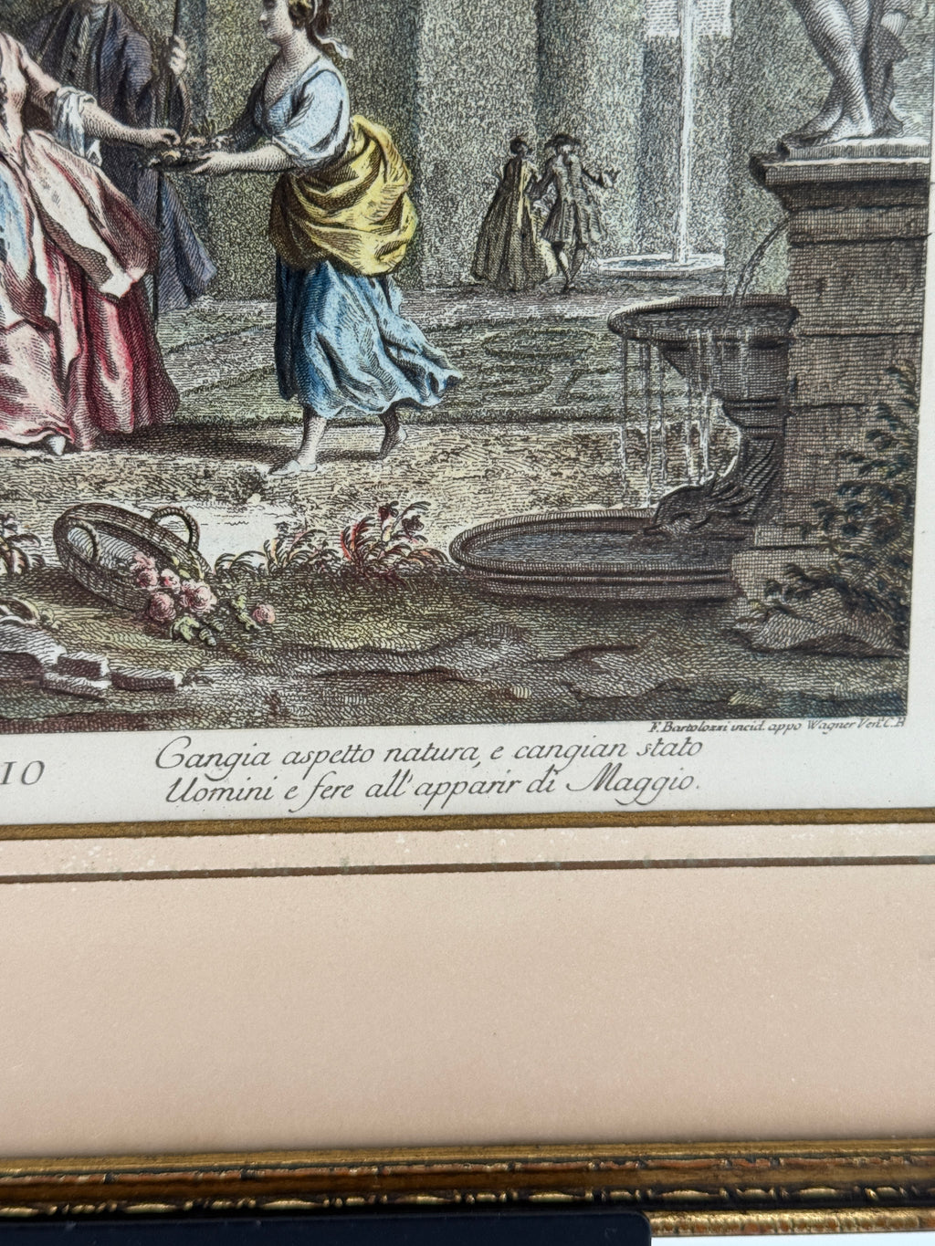 1950s “Maggio” Italian Garden Scene – Framed Art Print