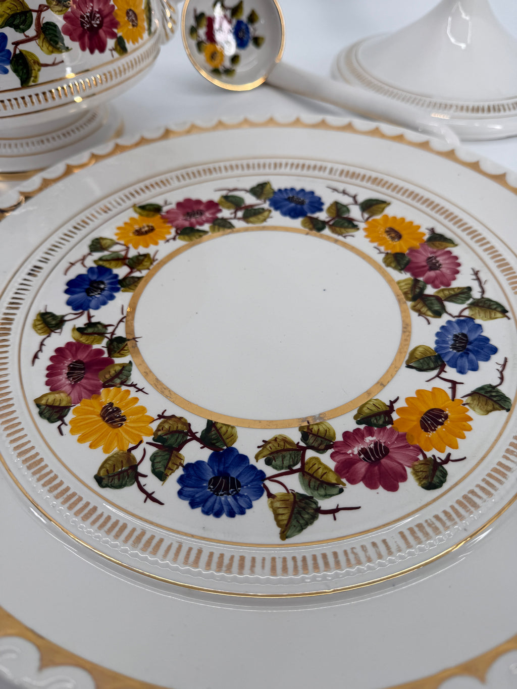 Vintage OAL Olaria de Alcobaca Portugal Hand-Painted Tureen Set #2200