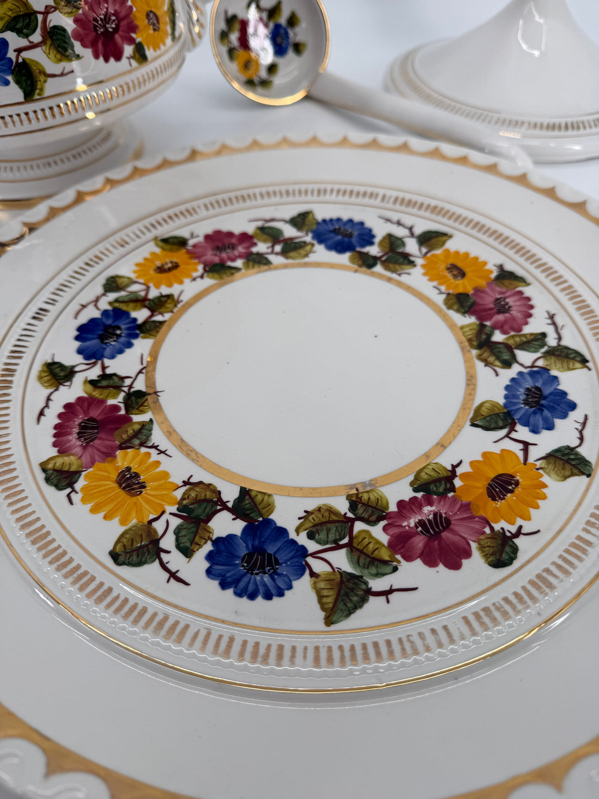 Vintage OAL Olaria de Alcobaca Portugal Hand-Painted Tureen Set #2200