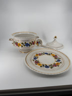 Vintage OAL Olaria de Alcobaca Portugal Hand-Painted Tureen Set #2200