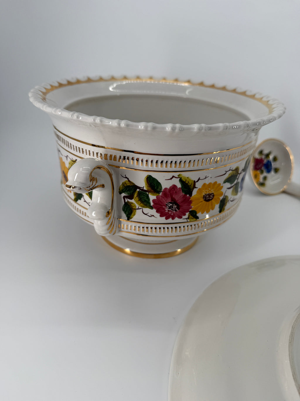 Vintage OAL Olaria de Alcobaca Portugal Hand-Painted Tureen Set #2200