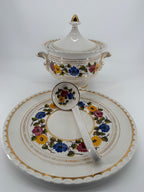 Vintage OAL Olaria de Alcobaca Portugal Hand-Painted Tureen Set #2200