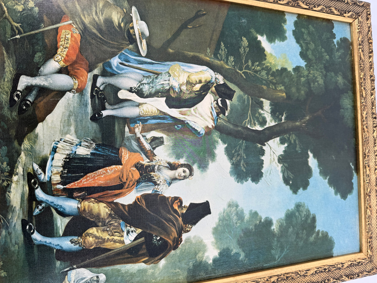 Vintage Francisco de Goya Framed Reproduction – Gold-Tone Braided Frame