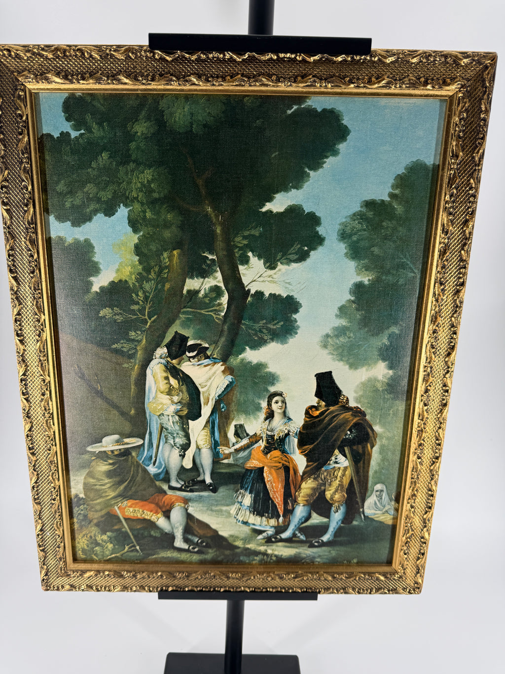 Vintage Francisco de Goya Framed Reproduction – Gold-Tone Braided Frame