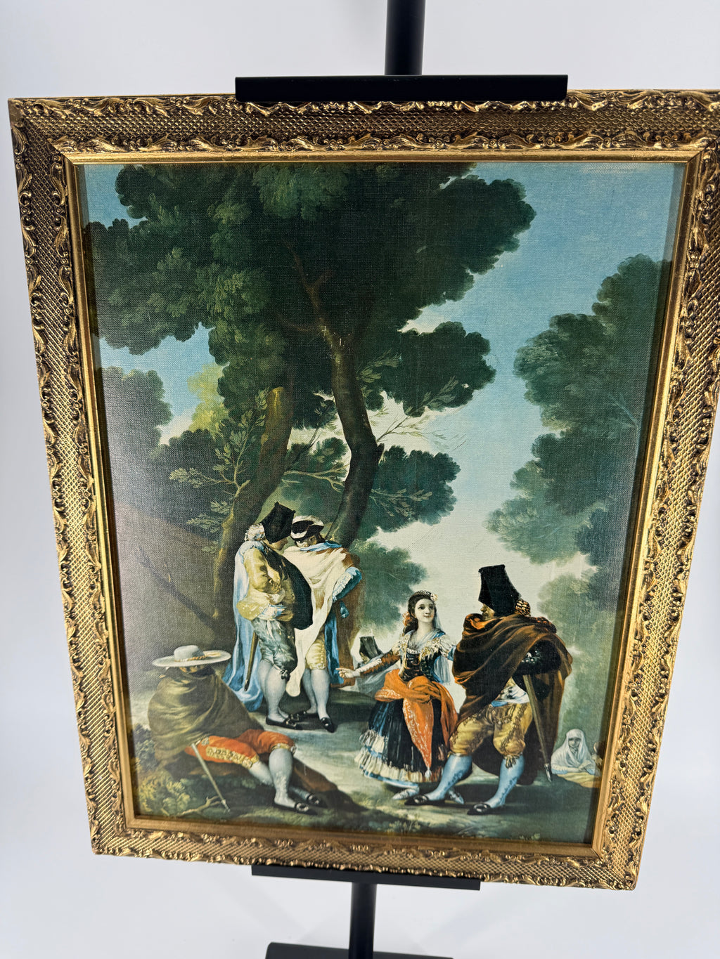 Vintage Francisco de Goya Framed Reproduction – Gold-Tone Braided Frame