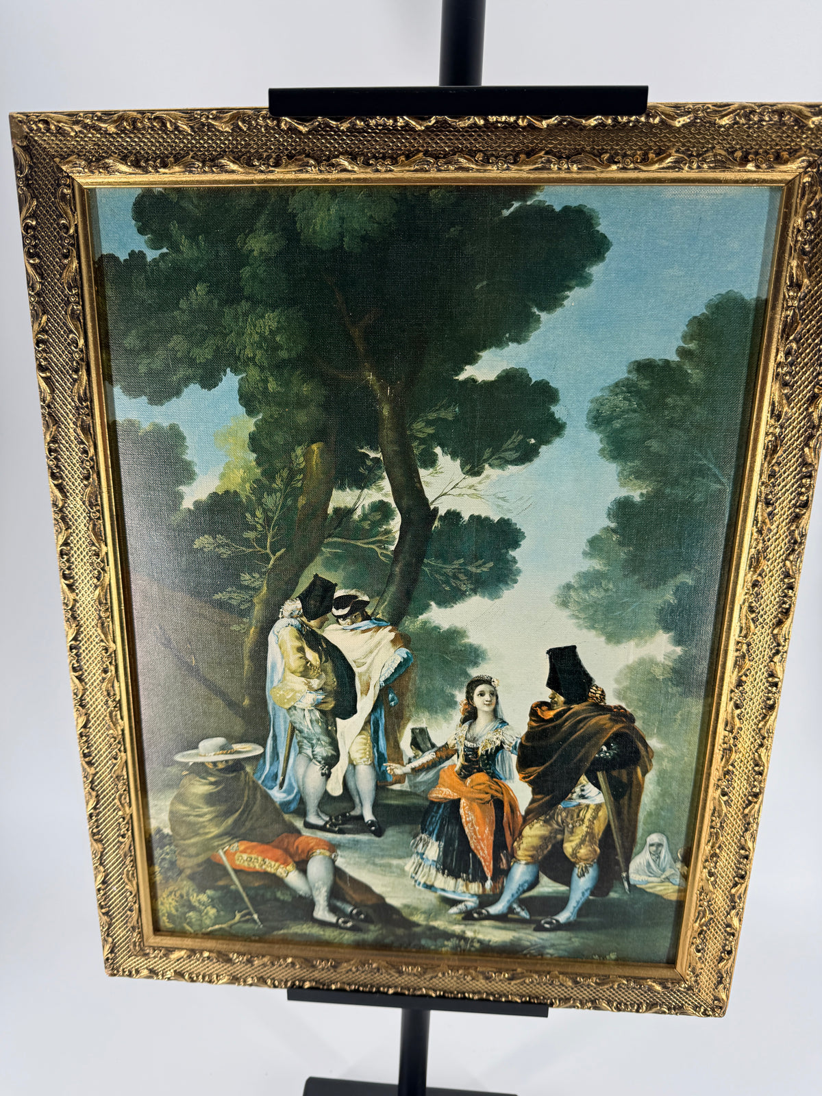 Vintage Francisco de Goya Framed Reproduction – Gold-Tone Braided Frame