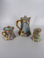 Antique Haviland France Porcelain Chocolate Set Signed Barnett – Hand Painted Roses, c. 1900–1915