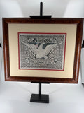 1992 Eavenson “America” Scherenschnitte Framed Cut-Paper Folk Art