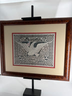 1992 Eavenson “America” Scherenschnitte Framed Cut-Paper Folk Art