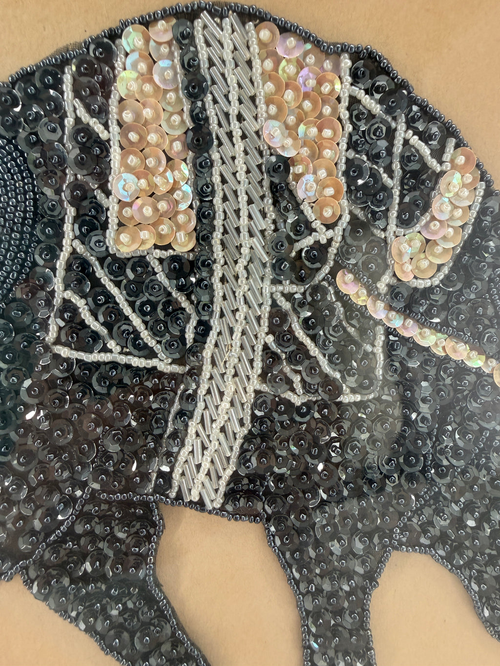 Vintage Indian Beaded & Sequined Elephant Textile Art – Framed Pair
