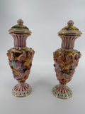 Vintage Italian Capodimonte-Style Figural Urns – Pair