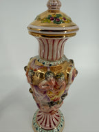 Vintage Italian Capodimonte-Style Figural Urns – Pair
