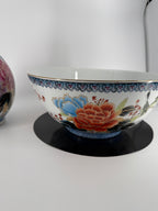 Chinese Porcelain Vase & Bowl Set – Gilt Peony Décor