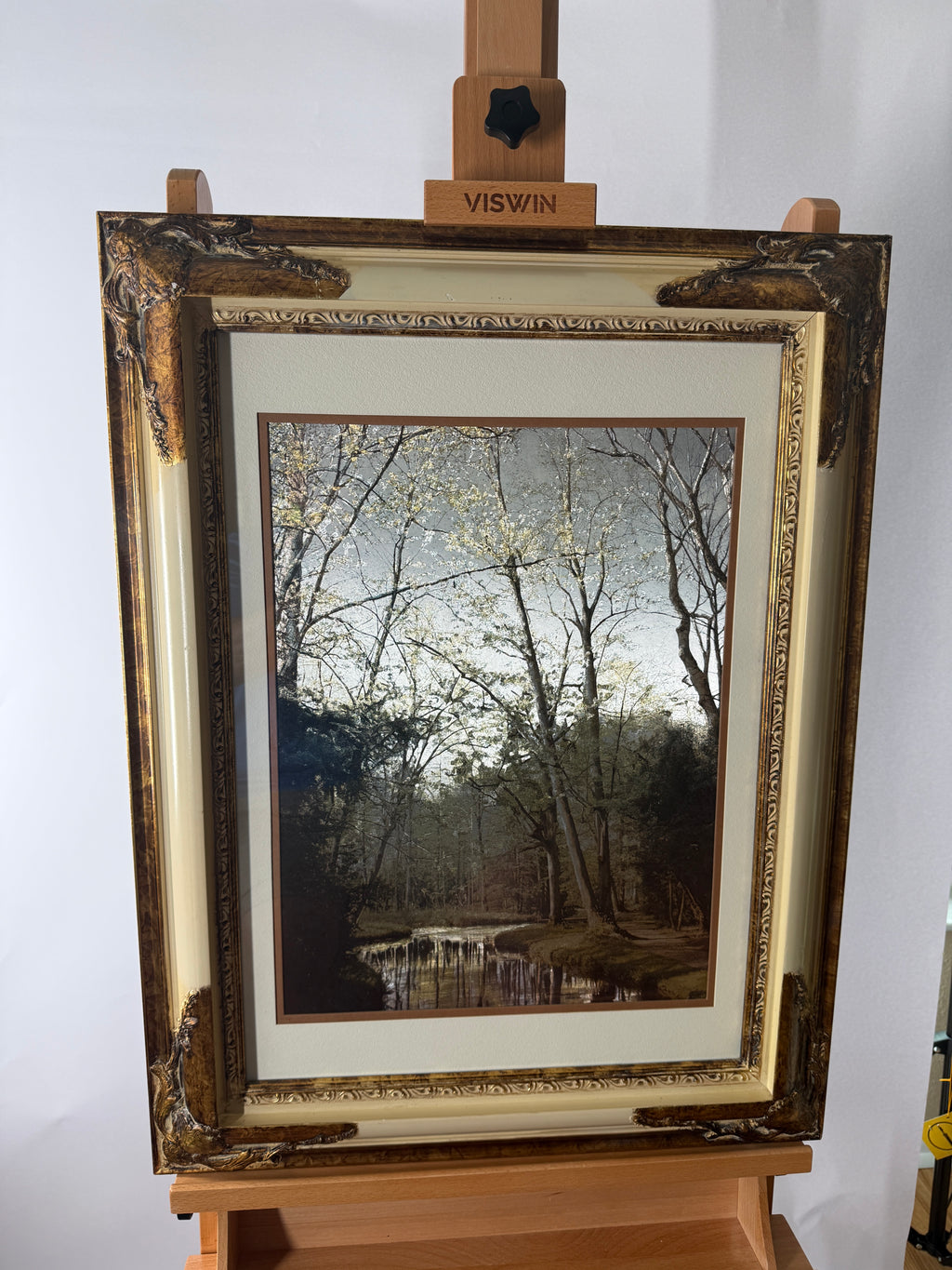 Vintage Manifestations International Optical Illusionary Metallic Art – Framed Landscape Set of 2