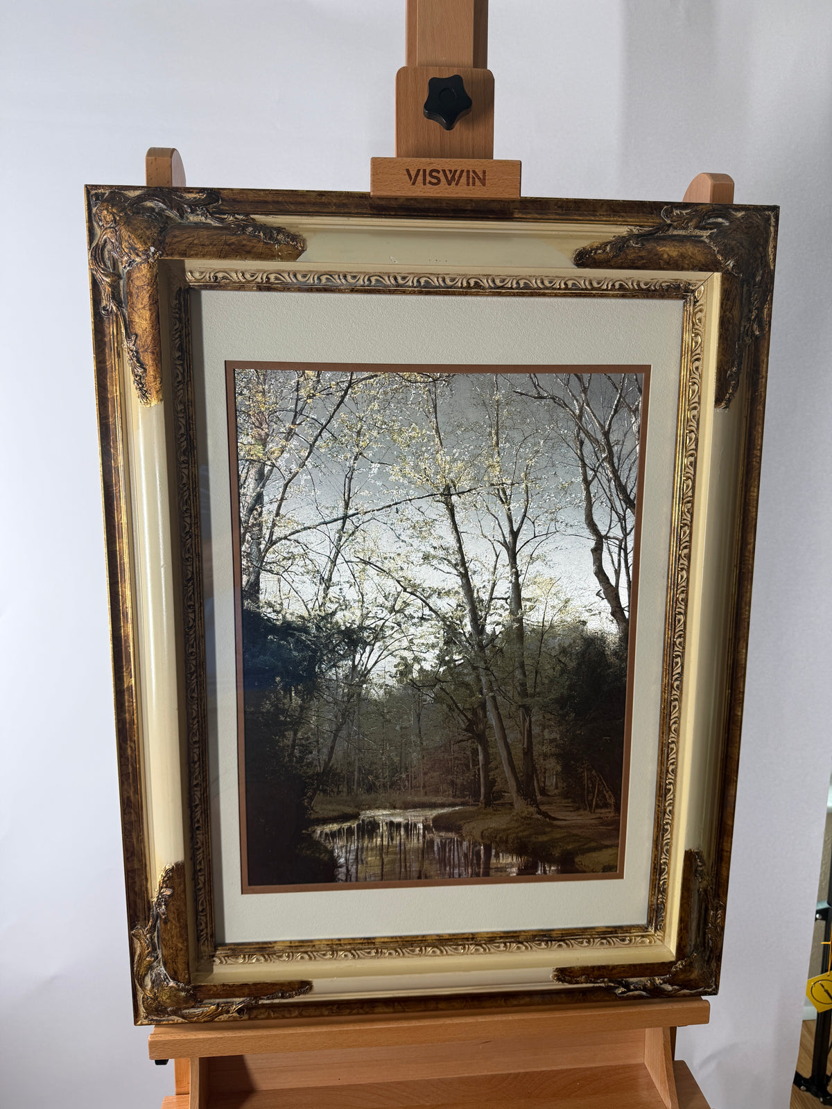 Vintage Manifestations International Optical Illusionary Metallic Art – Framed Landscape Set of 2
