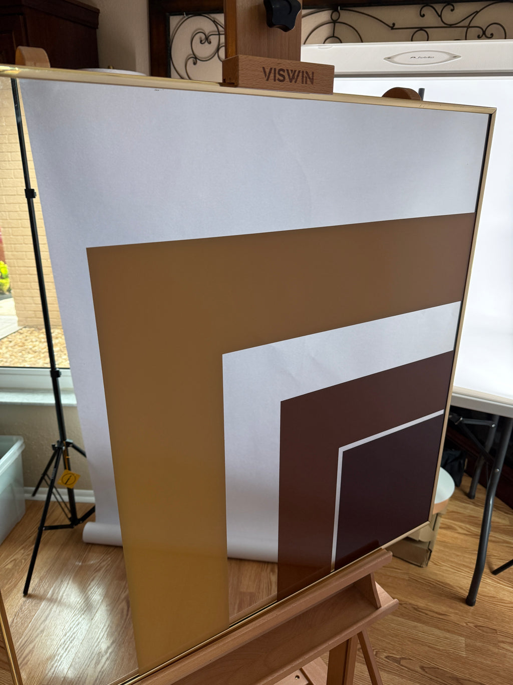 Vintage 1970s Hollywood Regency Gold Metal Square Wall Mirror – 30 in.