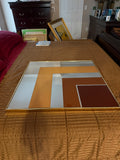 Vintage 1970s Hollywood Regency Gold Metal Square Wall Mirror – 30 in.