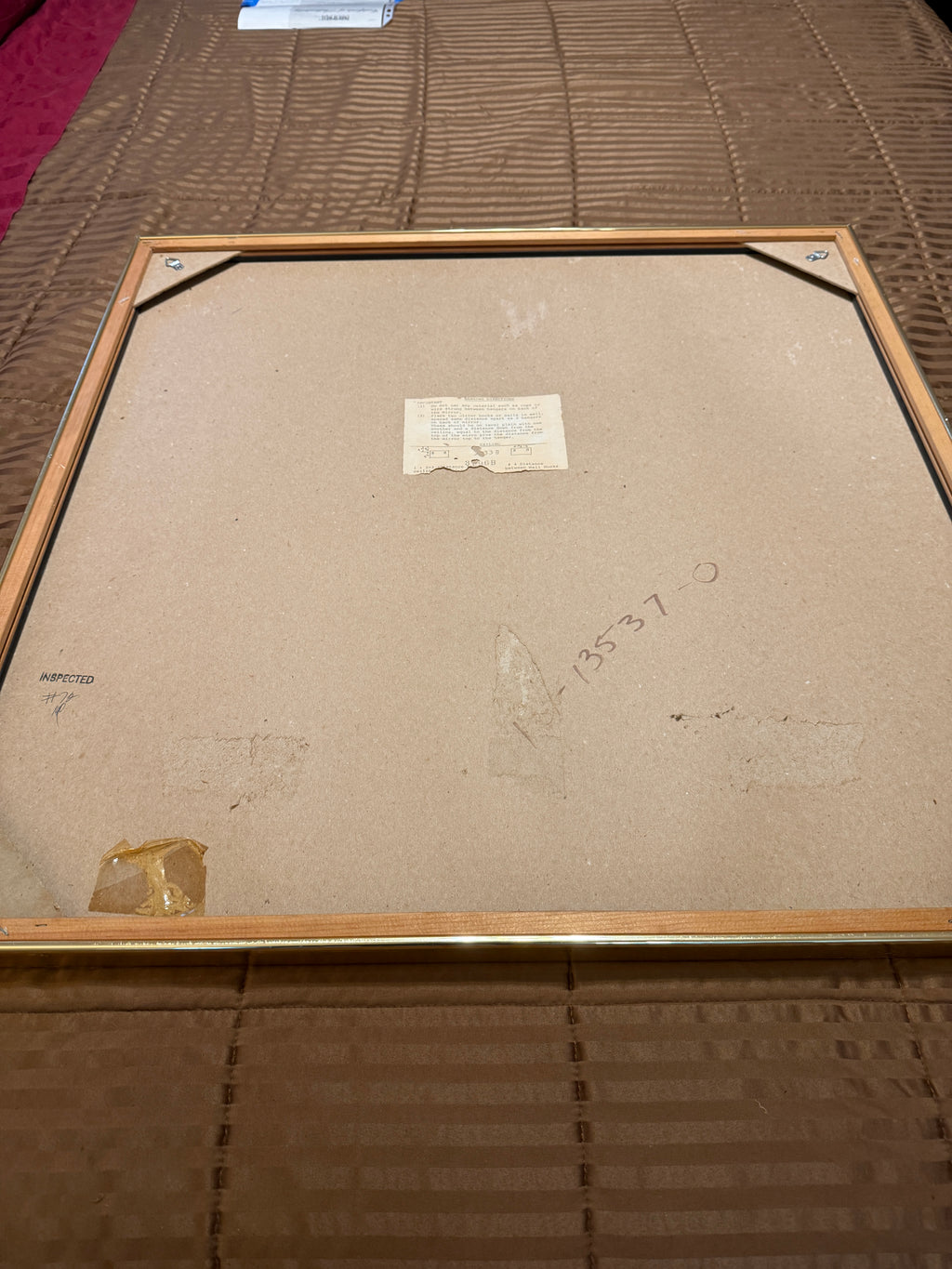 Vintage 1970s Hollywood Regency Gold Metal Square Wall Mirror – 30 in.