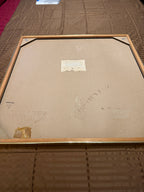 Vintage 1970s Hollywood Regency Gold Metal Square Wall Mirror – 30 in.