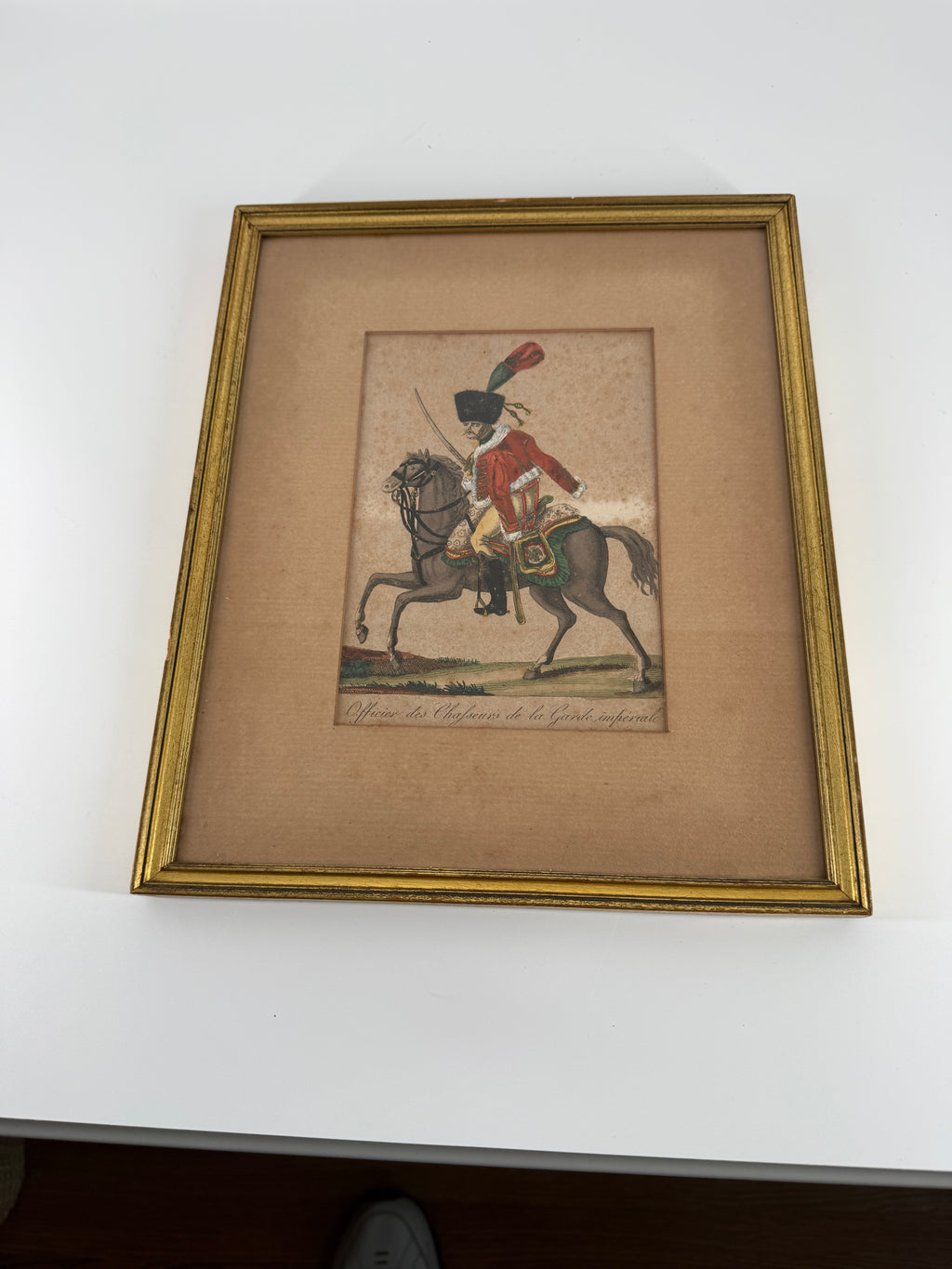Antique c. 1810–1813 Martinet Napoleonic Chasseur Hand-Colored Engraving